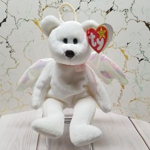 RARE Brown Nose Halo the Angel Bear TY Beanie Babies 1998 MINT Condition #481